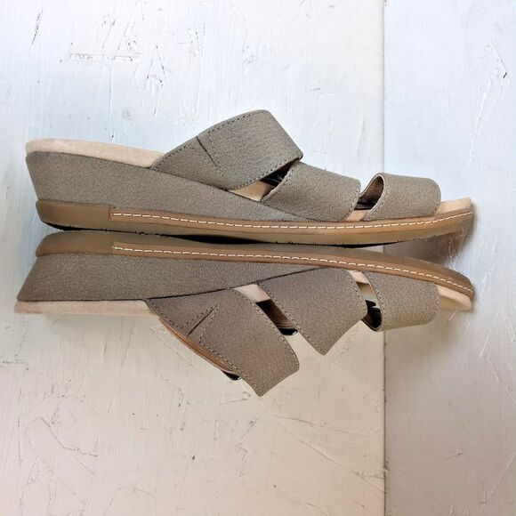 Dansko Women’s 40 Allyson Slides Sandal Stone Tan Slip On Hook & Loop - Picture 4 of 8